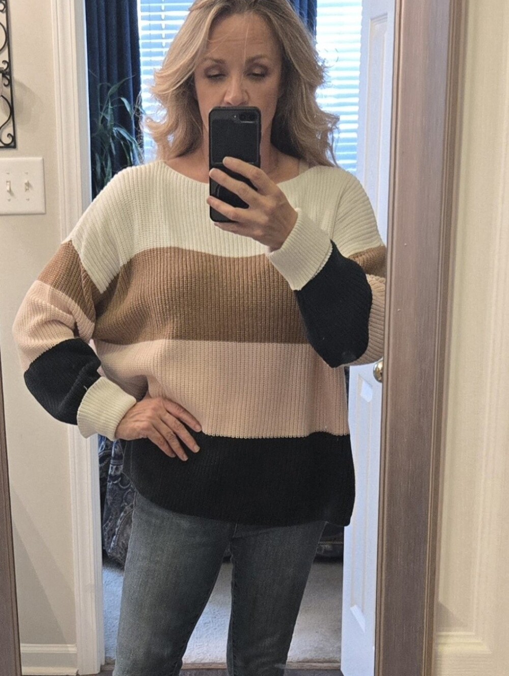 French connection color block sweater